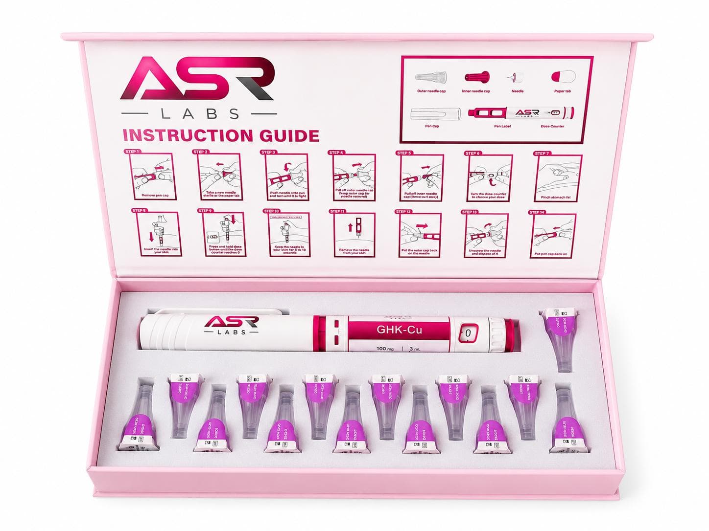 ASR Labs GHK-Cu full protocol kit, opened